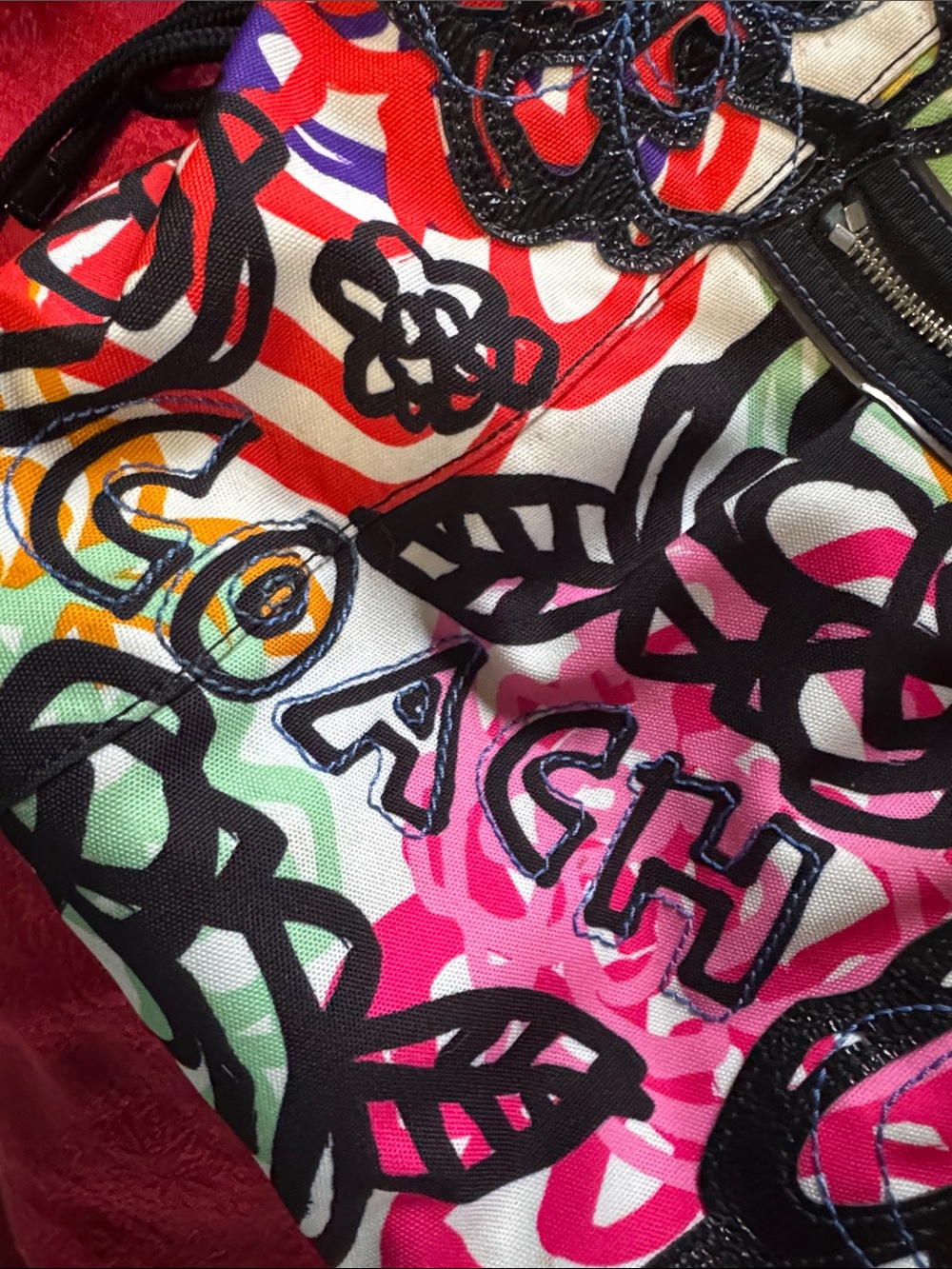 Coach 15593 Poppy Graffiti Blossom Groovy Hobo Shoulder Bag - Picture 12 of 12